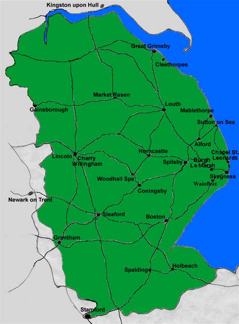Map Of Lincolnshire Wolds Great For Holidays On The East Coast Of The Uk