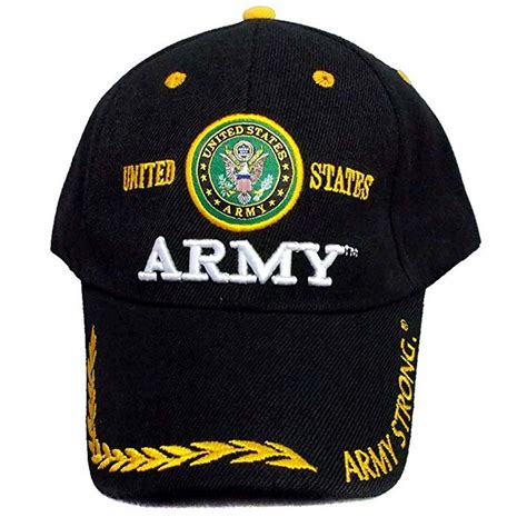 Us Army Strong Licensed Baseball Military Caps Embroidered Black