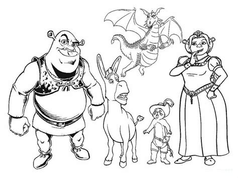 Dragon and castle coloring page: Funny Shrek Coloring Pages Ideas