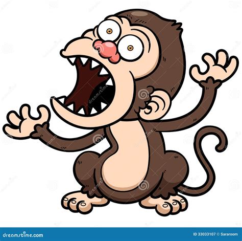 Angry Monkey Face 3d Anaglyph Style Cartoon Vector