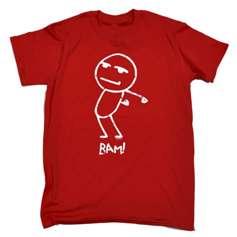 Bam Stickman T Shirt Fashion Tee Hipster Cartoon Funny Present T