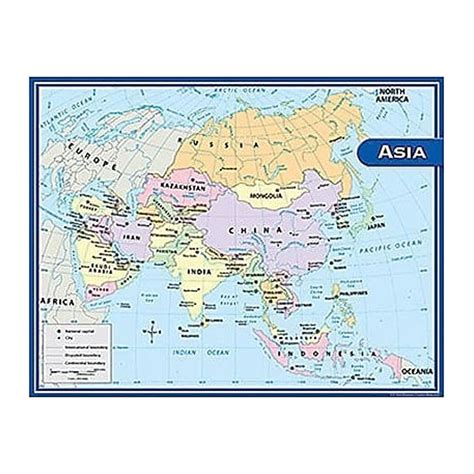 Teacher Created Resources Asia Map Chart Multi Color 7652