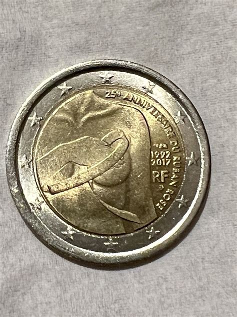 2 Euro Münze Frankreich 2017 Gedenkmünze Rosa Schleife Kampf Brustkrebs