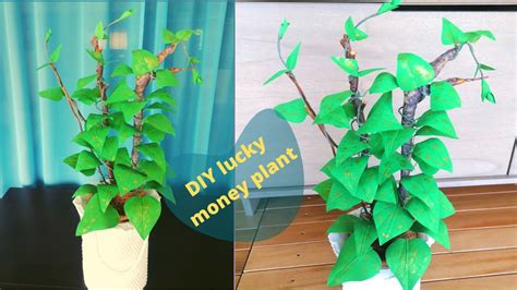 How To Make Artificial Lucky Money Plant Diy Money Plant Youtube