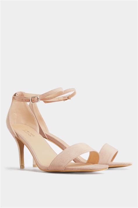 Limited Collection Nude Strappy Heels In Extra Wide Fit Yours Clothing