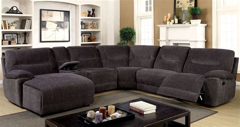 Karlee Ii Gray Reclining Sectional With Console From Furniture Of