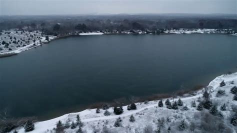 Drone Over Island Lakes Snow Fall Youtube