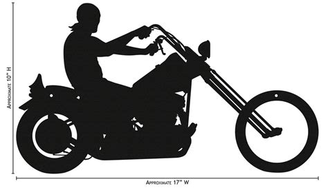 Hand Made Easy Rider Motorcycle Simple Silhouette New