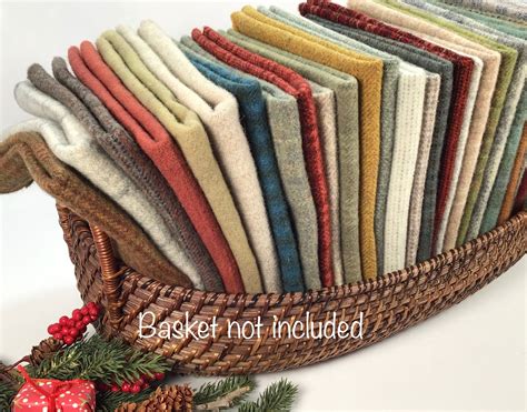 30 Fat Eighths Stash Builder W561 Country Colors Wool Pack Rug