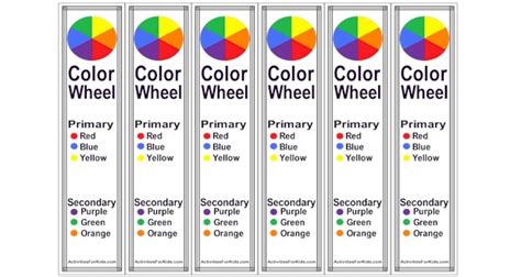 Easy Printable Color Wheel Bookmarks For Kids