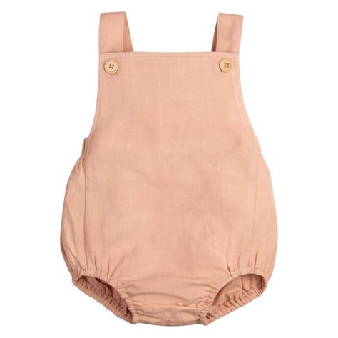 Baby Cotton Linen Romper In Pink By Kids Wholesale Clothing