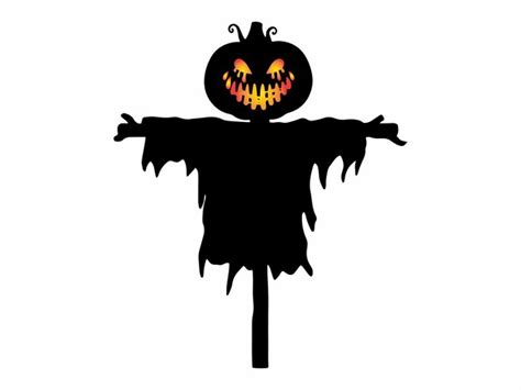 Premium Vector Spooky Halloween Scarecrow Silhouette Illustration