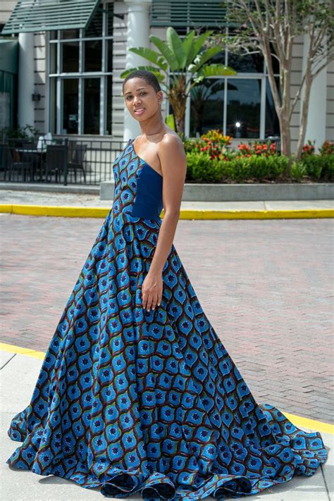 Blue African Dress Ankara Ball Gown Etsy