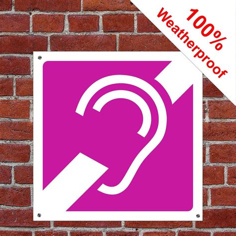 Hearing Impaired Assistive Technology Sign 100 Weatherproof And