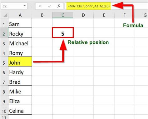 Using Match In Excel