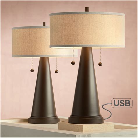 Rely on intricate detailing, curvaceous lamp bases or warm bronze tones to create timeless appeal. Franklin Iron Works Mid Century Modern Accent Table Lamps ...