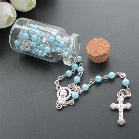 Buy Baptism Favor 12PCS Holy Communion Rosary In Glass Bottle Jar