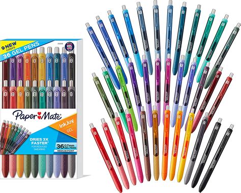 paper mate inkjoy pens gel pens medium point 0 7 mm assorted 36 count au