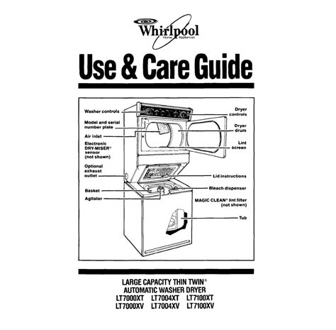 Whirlpool Lt7oooxv Washerdryer User Manual Manualzz