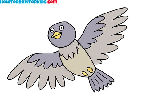 How To Draw A Pigeon Easy Drawing Tutorial For Kids