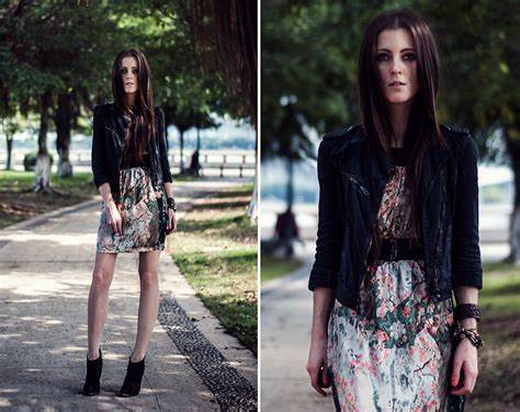 Katerina Kraynova Bershka Boots Sheinside Dress Zara Jacket Floral Dress In Sunny Spring
