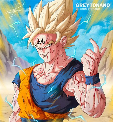 Majin Goku By Greytonano On Deviantart