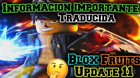 Blox Fruits Update 11 Información Importante Traducida Al Español