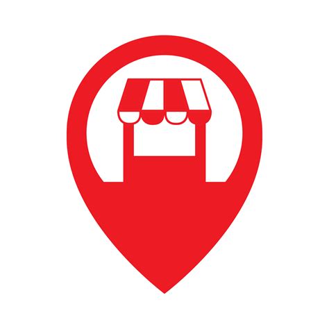 Shop Store Market With Pin Map Location Logo Vector Icon Illustration