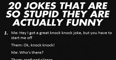 20 Jokes That Are So Stupid They Will Make You Laugh Stupid Jokes Jokes Funny Knock Knock Jokes