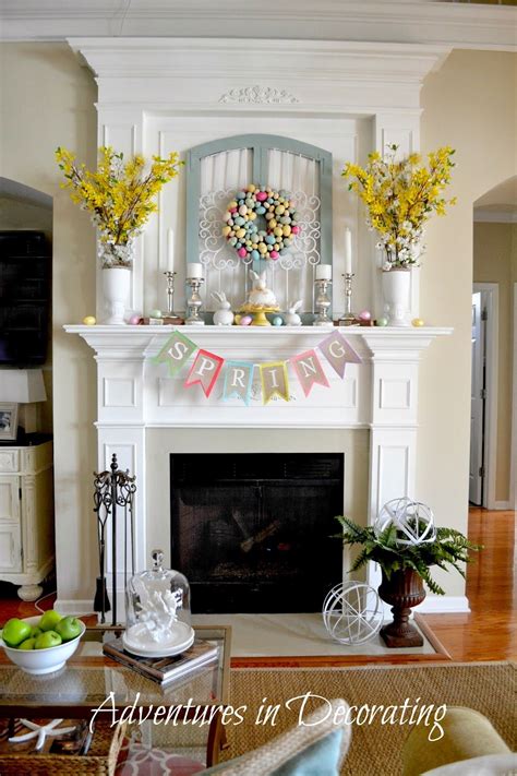 Adventures In Decorating Styling Our Spring Mantel Spring Easter