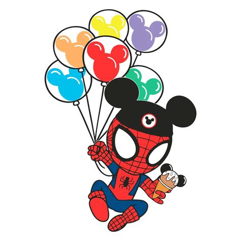 Mouse Spiderman SVG Balloons SVG Cricut For Files Design - Inspire Uplift