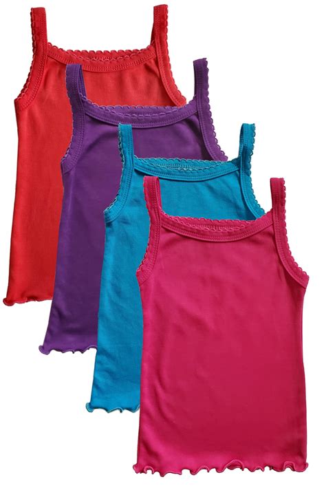 B One Kids Girls Cotton Camisole Tank Top Undershirt Multipack