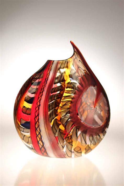 Murano Glass Studio Vase Notabilioso 10 Reverse Stained Glass Art