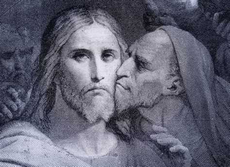 the kiss judas iscariot kisses jesus christ in the garden of gethsemane from el mundo