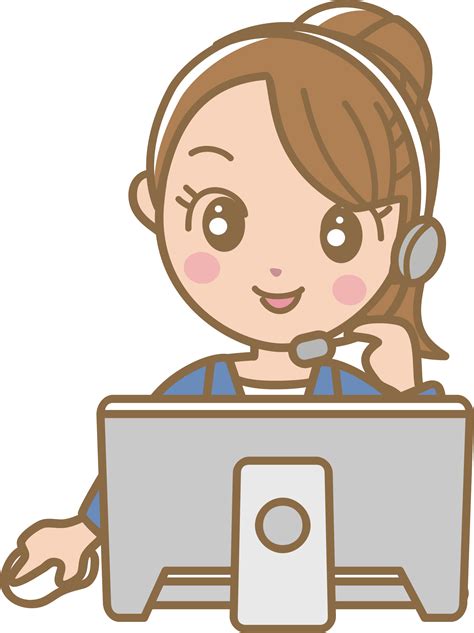 Clipart Female Call Centre Worker 1