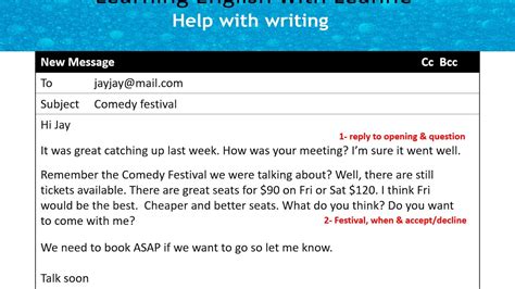 Write Informal Emails In English Invitation And Reply 13 A Festival