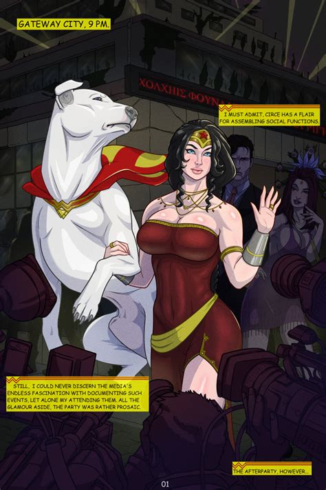Wonder Woman And Krypto Afterparty Comic Page 01 By Theamphioxus Hentai Foundry