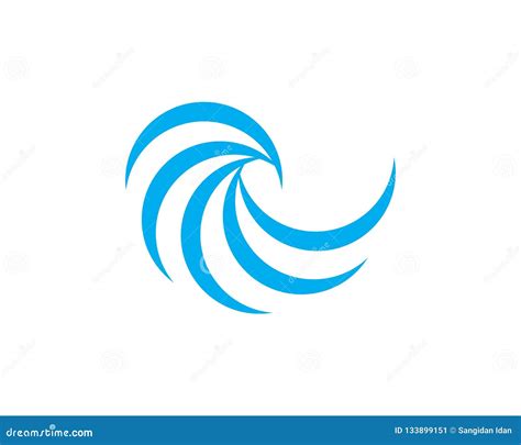 Water Wave Symbol And Icon Logo Template Stock Vector Illustration Of