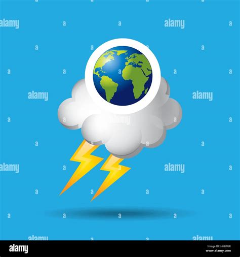 Planeta Tierra Clima MeteorologÍa Lightning Ilustración Vectorial Eps
