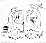Ice Cream Truck Clipart Driver Lineart Illustration Royalty Visekart Vector Clip Clipground sketch template