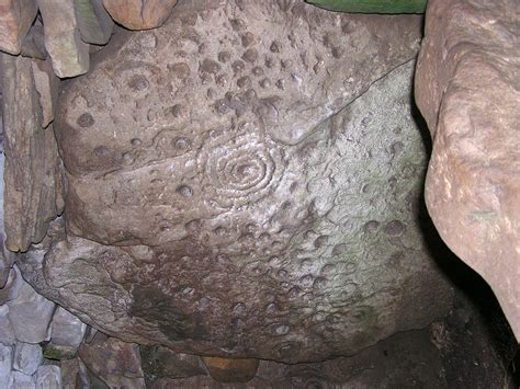 Spiral Interior Petroglyphs Loughcrew Chambered Cairn T County Meath