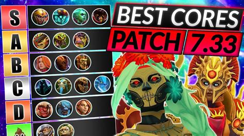 new core hero tier list patch 7 33 best carry heroes for every role dota 2 meta guide youtube