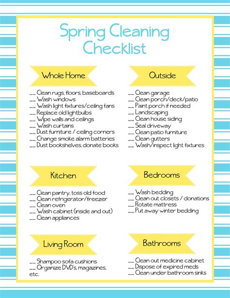 Free Printable Spring Cleaning Checklist How To Do Easy