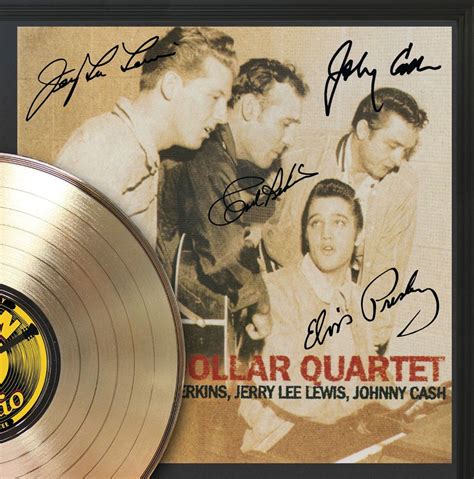 Elvis Presley Million Dollar Quartet Framed Signature Gold Lp Record