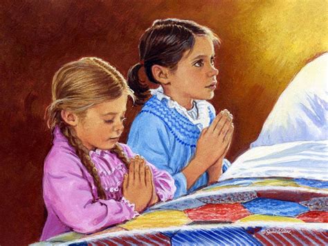 John Sloane Bedtime Prayers Swans Art Children Praying Painting
