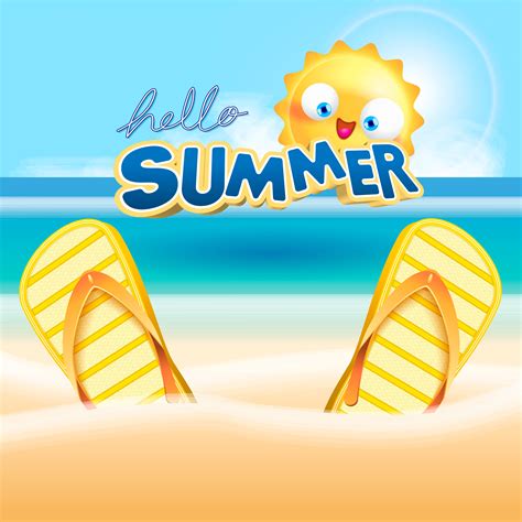 Summer Vacation At Beach Background Illustration 537019 Vector Art At