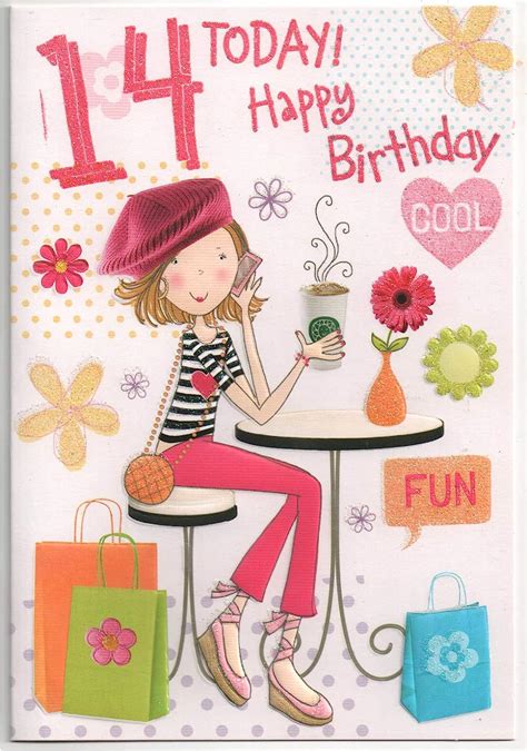 Birthday Card For Fourteen 14 Year Old Girl Free 1st Class Post Uk Uk Office