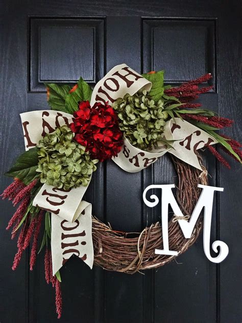Welcome The Holidays Wreath 2 Happy Holidays Burlap Bow Wreath Red