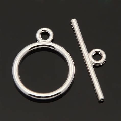 10 Sets Silver Plated Plain Round Toggle Clasps 15mm Jewellery Making Ebay Jewelry Making
