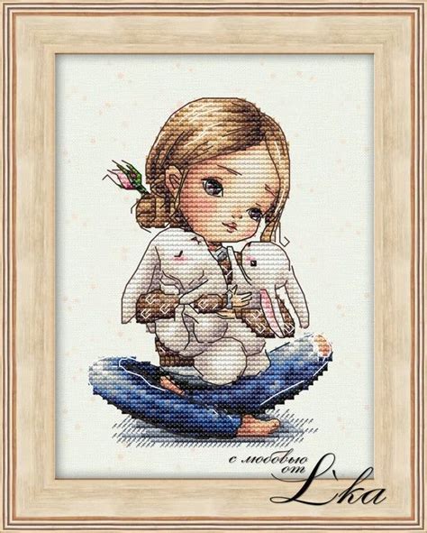 Girl Cross Stitch Pattern Pdf Instant Download Bunny Cross Stitch Hare
